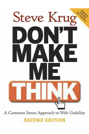 cover of dont make me think with large black text on white background